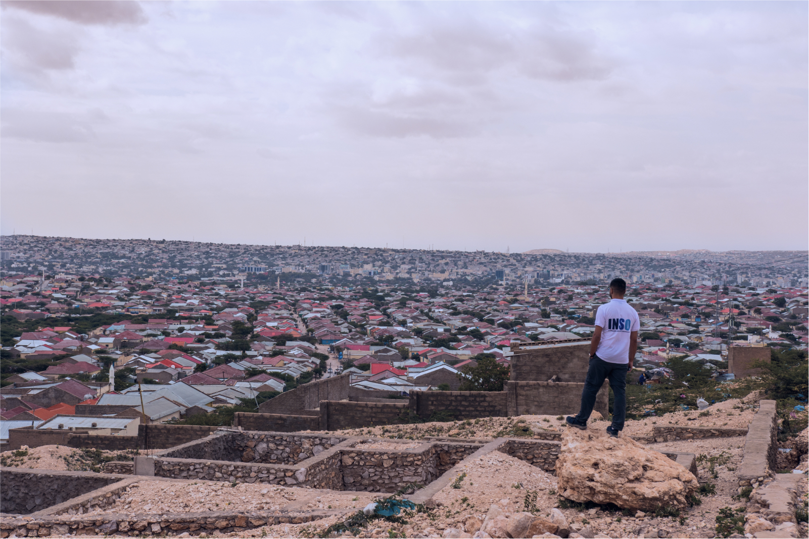 A staff member looks over Hargeisa. Credit: H. Abdiraman/INSO